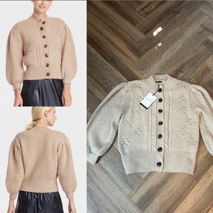 Who What Wear for Target Tan Puff Sleeve Cardigan